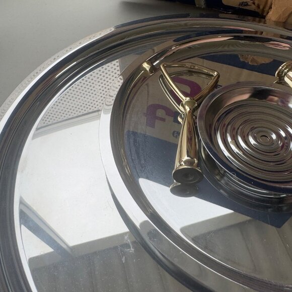 Vintage Two Tier Tray Party Partner Tidbit Snack Tray new in box mid century par - Picture 3 of 7